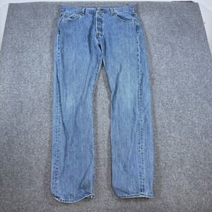 Levi's Jeans Mens 36x34 (Actual 34x34) Blue 501 Original Fit Straight Button Fly